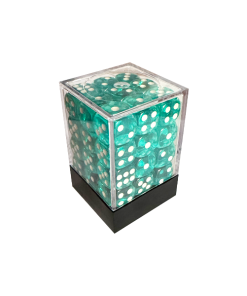 Central Dice - 36 d6 de 12mm: Translúcido Ciano e Branco