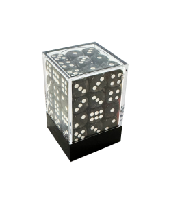 Central Dice - 36 d6 de 12mm: Translúcido Preto e Branco