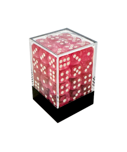 Central Dice - 36 d6 de 12mm: Translúcido Rosa Choque e Branco