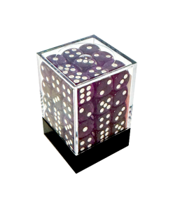 Central Dice - 36 d6 de 12mm: Translúcido Roxo Escuro e Branco